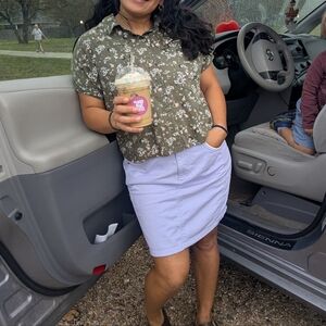 Vintage Lilac Purple Cotton Skirt